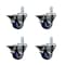 Service Caster 3'' Blue Poly Wheel Swivel 7/8'' Square Stem Caster Set with Brake, 4PK SCC-SQ20S314-PPUB-BLUE-PLB-78-4 - alternate 1